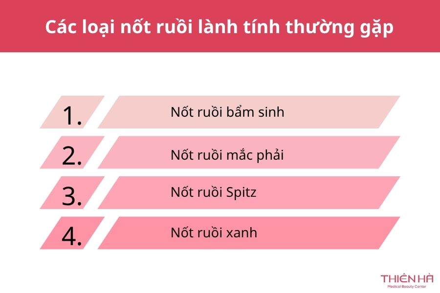 Nốt ruồi lành tính: Phân biệt với ác tính và cách xử lý đúng 3 Các loại nốt ruồi lành tính thường gặp