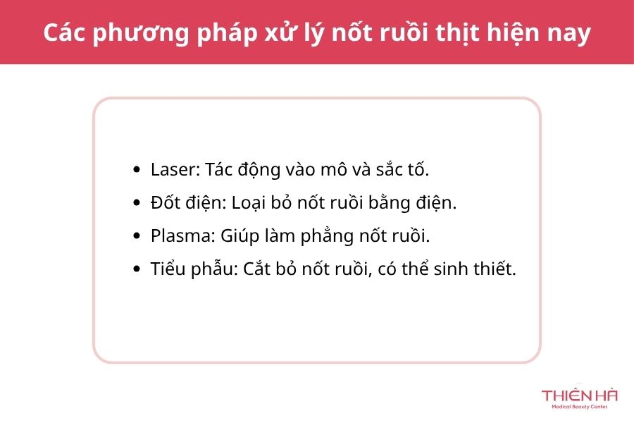 Nốt ruồi thịt là gì? Nguyên nhân, cách nhận biết và xử lý an toàn 6 Các phương pháp xử lý nốt ruồi thịt hiện nay