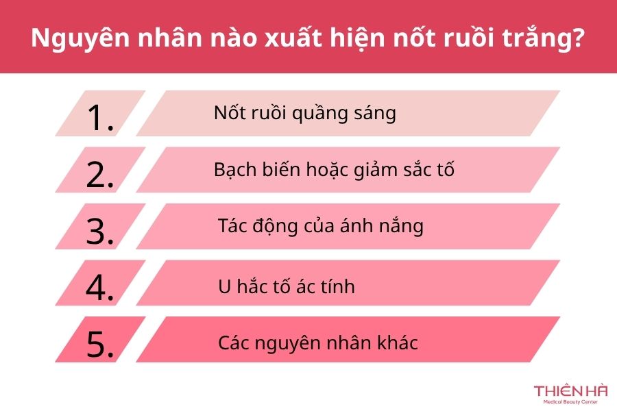 Nốt ruồi trắng: Nguyên nhân, mức độ nguy hiểm và cách xử lý 2 Nguyên nhân nào xuất hiện nốt ruồi trắng?