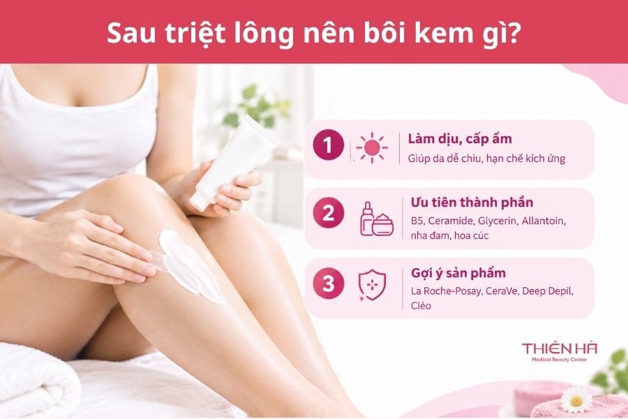 Sau khi triệt lông nên bôi kem gì