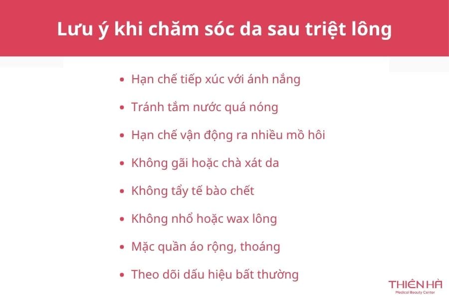 Lưu ý khi chăm sóc da sau triệt lông