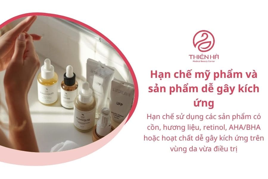 Sau khi triệt lông nên kiêng gì để da không bị kích ứng 2 Sau khi triệt lông nên kiêng gì: Hạn chế mỹ phẩm và sản phẩm dễ gây kích ứng