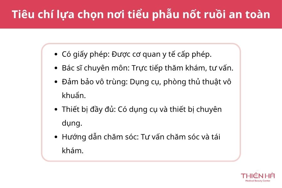 Tiểu phẫu nốt ruồi là gì? Quy trình, chi phí và cách chăm sóc 3 Tiêu chí lựa chọn nơi tiểu phẫu nốt ruồi an toàn