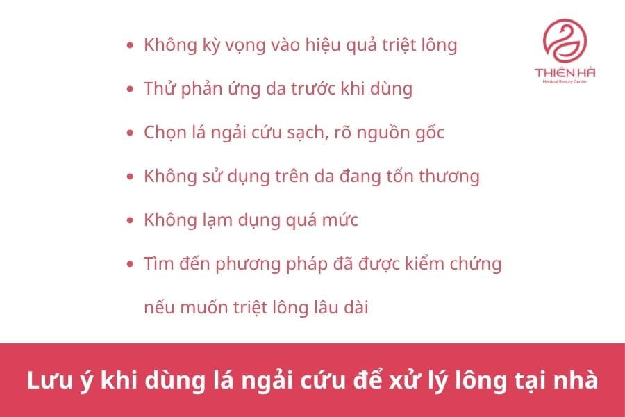 Lưu ý khi dùng lá ngải cứu để xử lý lông tại nhà