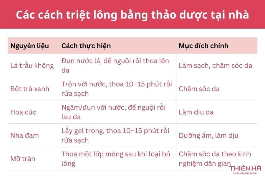 Cách triệt lông bằng thảo dược tại nhà 2 Các cách triệt lông bằng thảo dược tại nhà