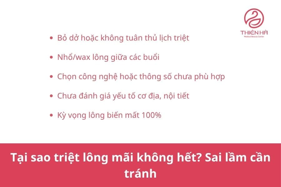 Triệt lông bao nhiêu lần thì hết? Giải đáp chi tiết 5 Tại sao triệt lông mãi không hết? Sai lầm cần tránh
