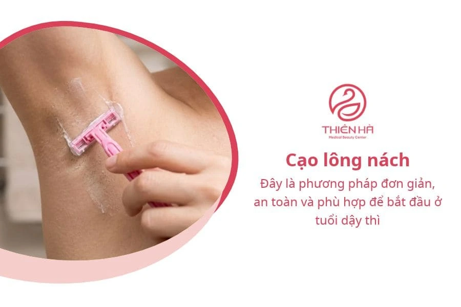 Cách triệt lông nách tuổi dậy thì an toàn 3 Cách triệt lông nách tuổi dậy thì: Cạo lông nách
