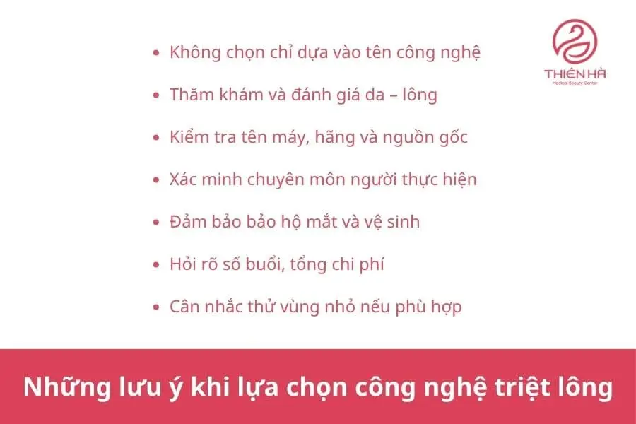 Những lưu ý khi lựa chọn công nghệ triệt lông