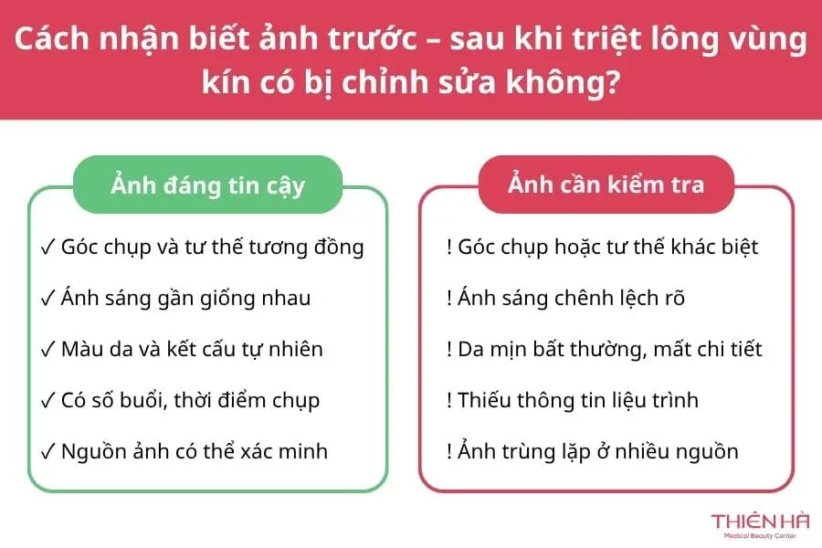 Hình ảnh triệt lông bikini và các mẫu tạo hình đẹp 4 Cách nhận biết ảnh trước – sau khi triệt lông vùng kín có bị chỉnh sửa không?