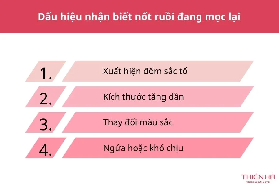 Dấu hiệu nhận biết nốt ruồi đang mọc lại