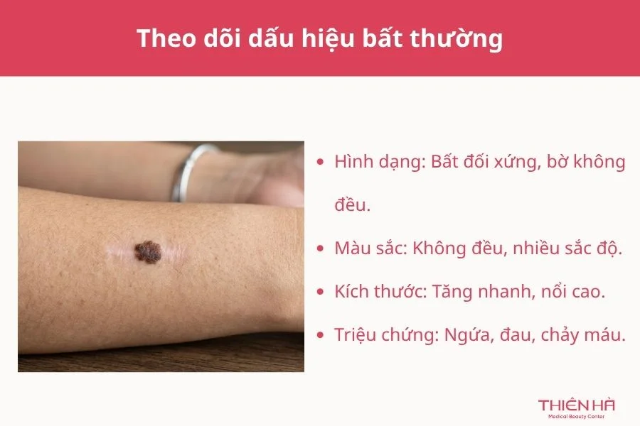 Làm gì khi nốt ruồi mọc lại sau khi tẩy?