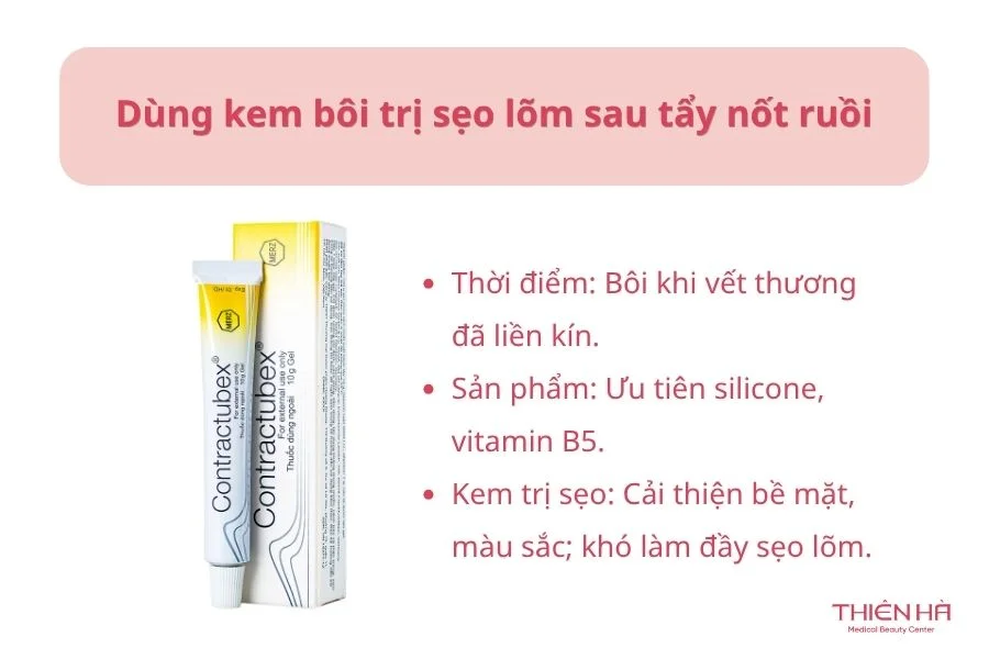 Dùng kem bôi trị sẹo lõm sau tẩy nốt ruồi