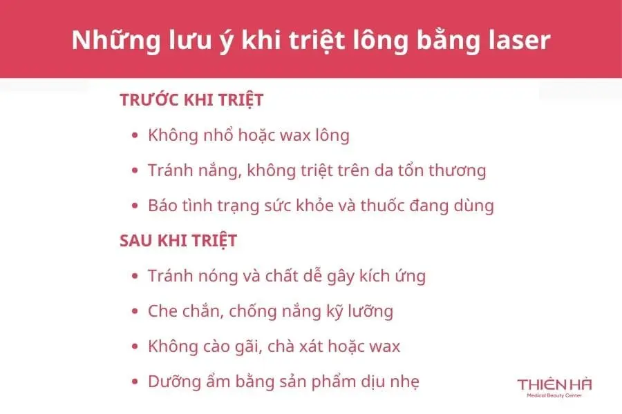 Triệt lông bằng Laser: Hiệu quả, chi phí và lưu ý 5 Những lưu ý khi triệt lông bằng laser