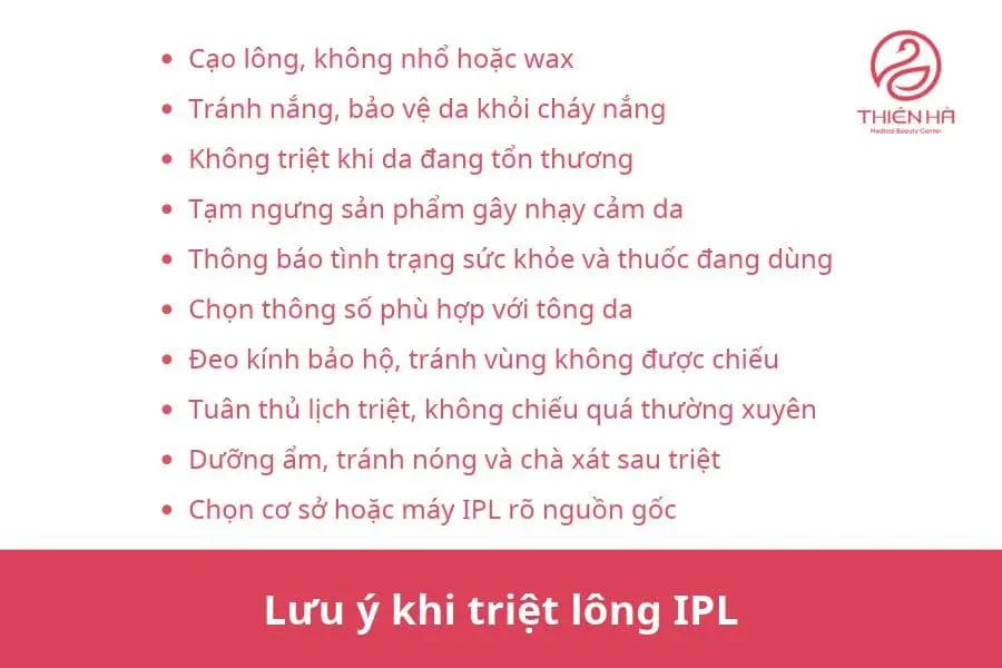 Triệt lông IPL: Ưu nhược điểm, chi phí và lưu ý 6 Lưu ý khi triệt lông IPL