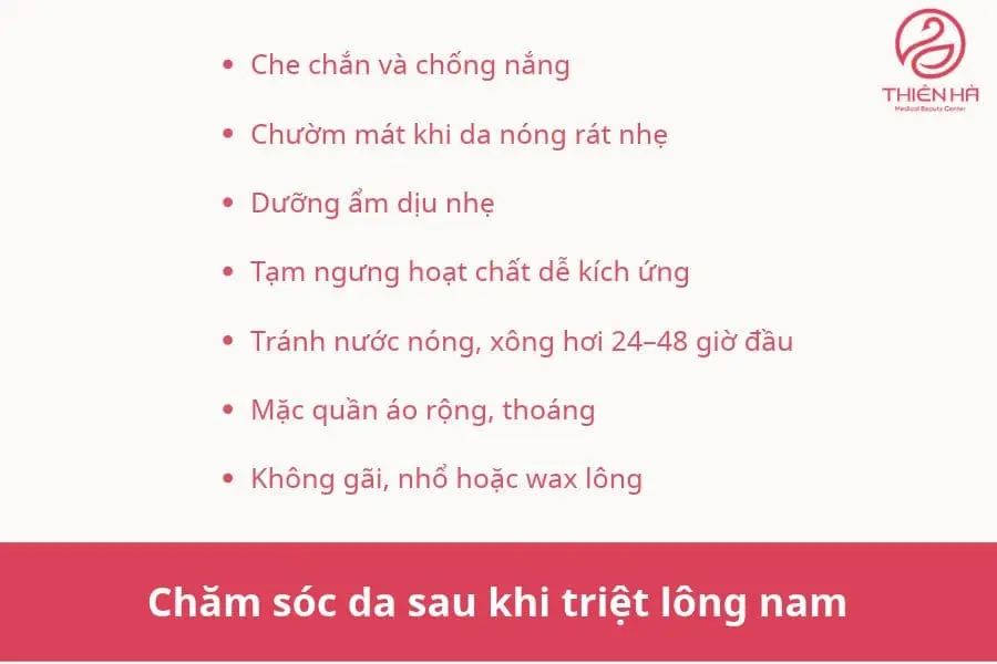 Chăm sóc da sau khi triệt lông nam