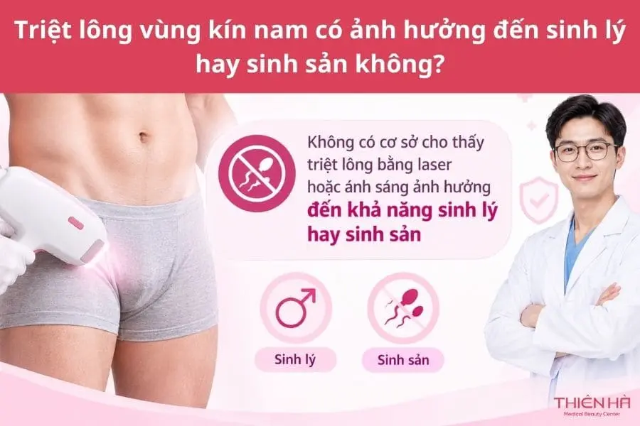 Triệt lông vùng kín nam có ảnh hưởng đến sinh lý hay sinh sản không?