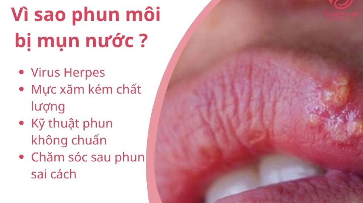 Phun môi bị mụn nước: Nguyên nhân, dấu hiệu và cách xử lý an toàn
