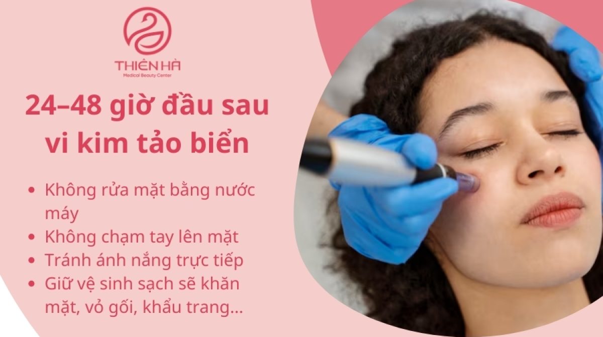 Sau khi vi kim tảo biển nên làm gì? Chăm sóc da đúng cách